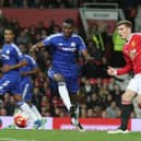 Joe Rothwell pictured in action for Manchester United Under-21s at Old Trafford in 2016