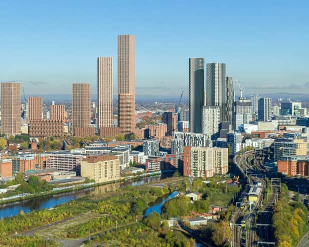 A CGI of a proposed development at Regent Retail Park in Salford. Picture: Henley Investments/Matt Brooks Architects.