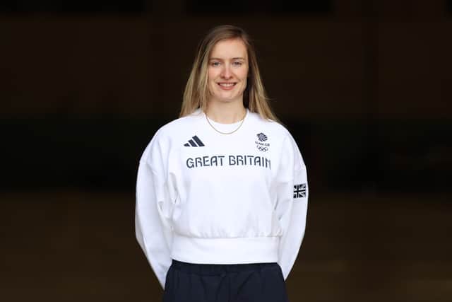 Charlotte Worthington poses for a photo during the Team GB Paris 2024 Olympic Games BMX squad announcement