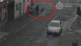 Moment man lured girl, 14, off city street before rape attack.