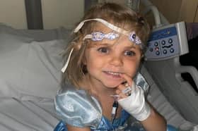 Avy Berry, 6, in hospital after suffering a ischaemic attack and a mini stroke. 