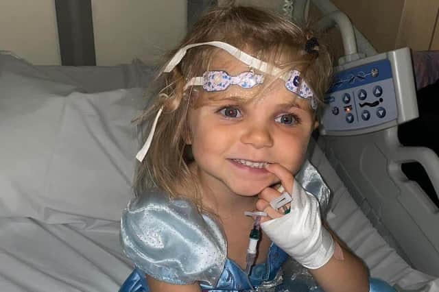 Avy Berry, 6, in hospital after suffering a ischaemic attack and a mini stroke.