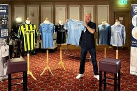 Manchester City fan Mark McCarthy with his