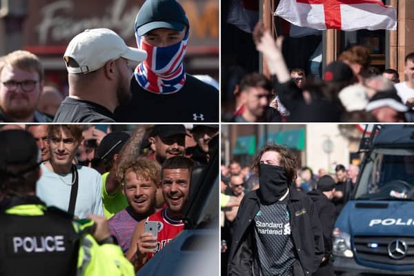 Scenes at the Blackpool 'pro-Britain' rally 