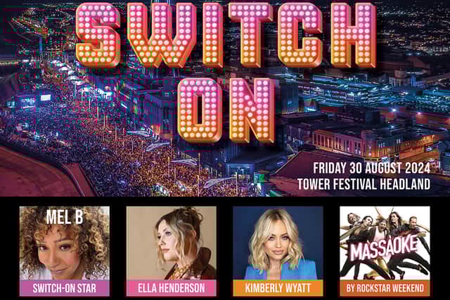 The Switch-On ceremony, which is a free to access event, will take place on the Tower Festival Headland on the night of Friday 30 August, providing a spectacular finale to a two-hour concert headlined by Ella Henderson and featuring former member of The Pussycat Dolls, Kimberly Wyatt, and Massaoke performed by Rockstar Weekend.
