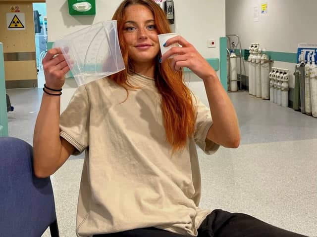 Matilda Crome at her hospital check-up.