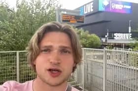 Manchester World reporter Theo Hewson Betts outside Co-op Live