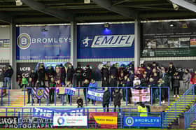 Curzon Ashton fans at the Tameside Stadium 