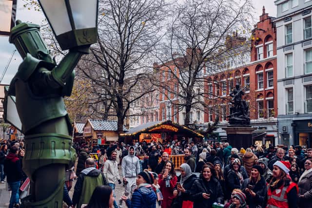 The always-popular Christmas Markets on St Ann's Square in 2023. Picture: Manchester City Centre BID.