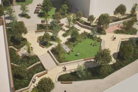 A CGI of what Manchester's new city centre park could look like. Credit: Manchester City Council