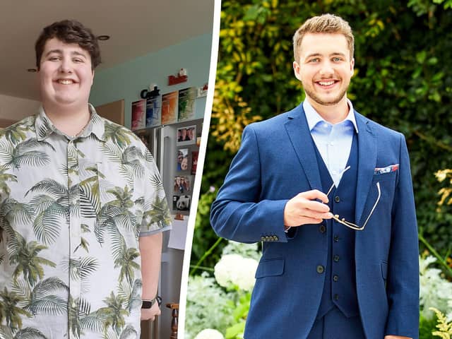 Matthew Flanagan, 24, lost 17st to help his sister Emma.