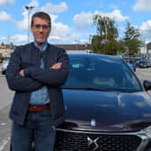 Osman Malik with his latest car, a Citroen DS4, which is on finance after wife Maria told him to stop buying cars on Facebook Marketplace.