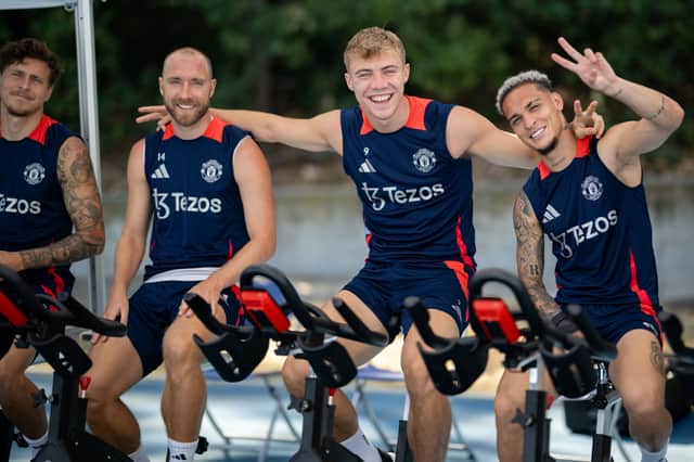 Victor Lindelof, Christian Eriksen, Rasmus Hojlund and Antony of Manchester United