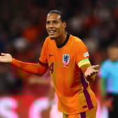 Liverpool captain Virgil van Dijk pictured in action for the Netherlands against Germany on Tuesday night 