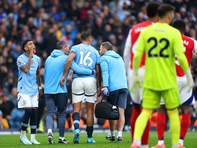Pep Guardiola has confirmed Rodri will be out for a 'little while' with the injury he sustained on Sunday.