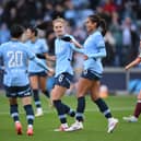Mary Fowler celebrates scoring Manchester City's second goal in their win against West Ham. 