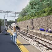 CGI view from the platform of new and improved Greenfield Station 