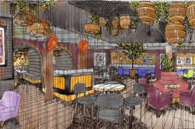 An artist’s impression of Co-op Live's new Hideaway premium lounge. 