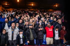 The Manchester United away end at Crystal Palace back in May. 