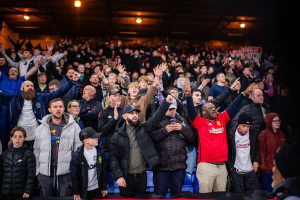 The Manchester United away end at Crystal Palace back in May. 