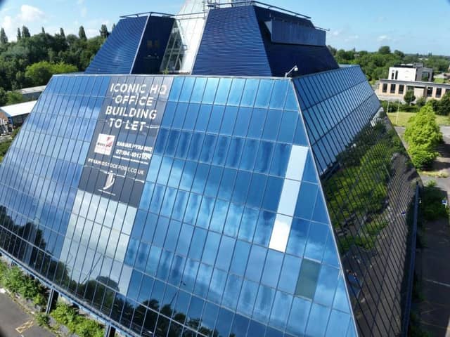 The landmark Stockport Pyramid building. 