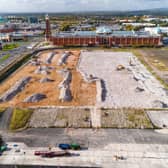 New aerial images show work beginning on the Therme Manchester site in the shadow of the Trafford Centre. Picture: Matthew Nichol Photography