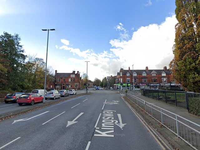 The junction of Kingsway and Barton Road in Stretford 