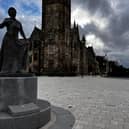 The Gracie Fields statue outside Rochdale Town Hall. 