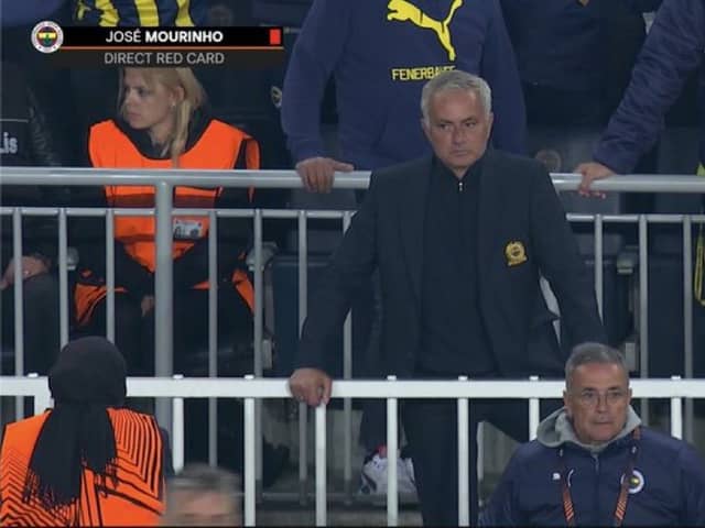 Jose Mourinho was sent off for his protests