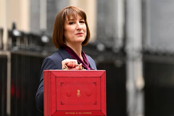 Chancellor of the Exchequer, Rachel Reeves, poses with the red Budget Box as she leaves 11 Downing Street to present the government's annual budget to Parliament (Photo: Leon Neal/Getty Images)