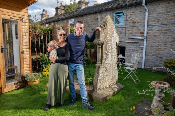 Bob Sutton and Nubia have a 200 year old grave in the back garden of their cottage in Roughlee, Lancashire. 