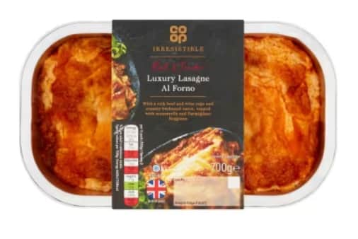 Co-op luxury lasagne al forno 700g is being recalled