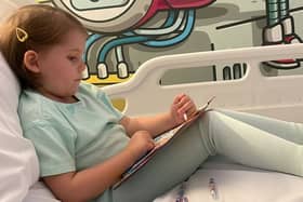 Olivia Szabo in hospital. 