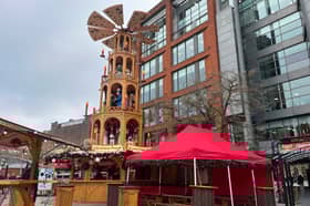 The famous windmill is back in Piccadilly Gardens