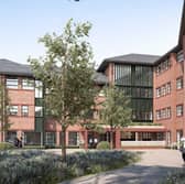 A CGI of plans to build new apartments at Weavers' Yard in Cheadle, Stockport.