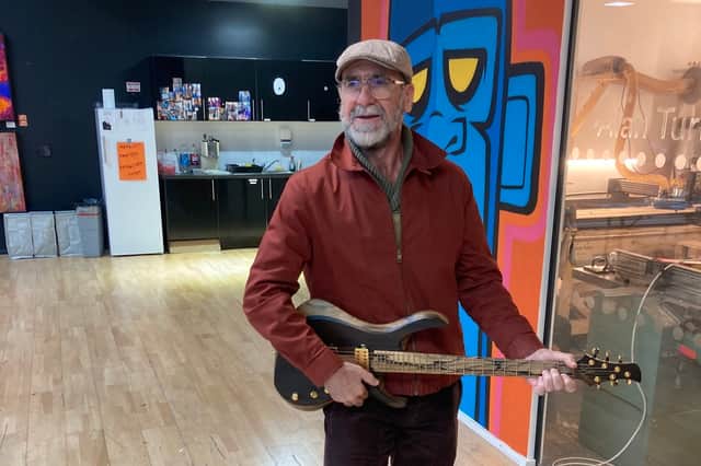 Eric Cantona visiting GRIT Studios in Manchester.