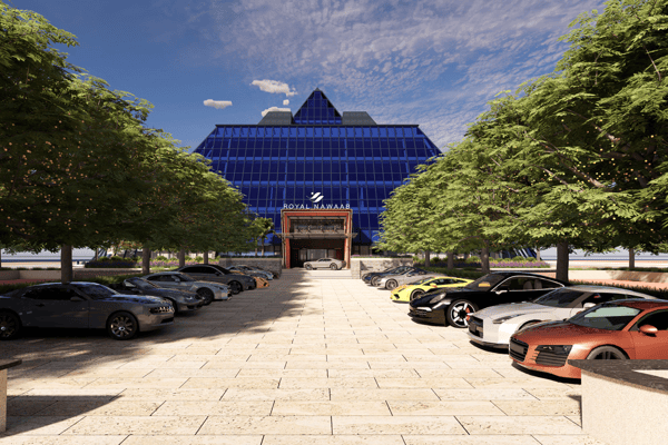 A CGI image of the outside of the transformed Stockport Pyramid 
