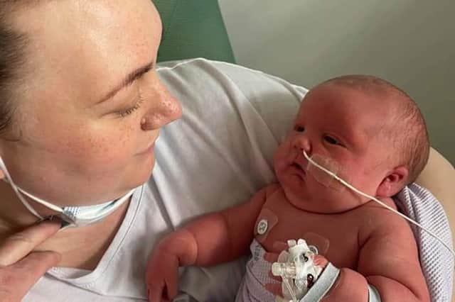 Sarah with baby Lacey-Jane.