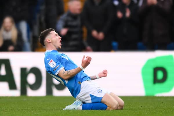 Louie Barry is setting the world alight in League One with Stockport County. His form could attract suitors from a higher level. (Photo by Ben Roberts Photo/Getty Images)