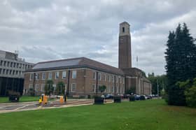 A picture of Salford Civic Centre in Swinton, Salford. Taken by local democracy reporter Declan Carey in September 2024. Free to use for LDRS partners.