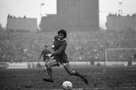 George Best playing for Manchester United against Chelsea FC, in the Football League Division 1, at Stamford Bridge London on 15th March 1969
