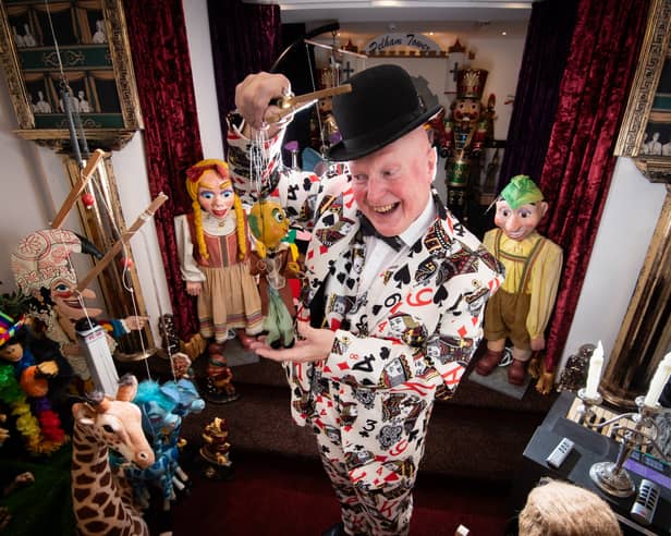 Magician and Punch and Judy entertainer Martin Scott Price at his Blackpool Puppet Museum