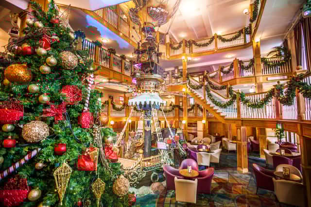 The Christmas decorations in the hotel