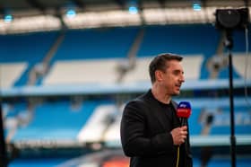 Gary Neville reacts to Manchester City's FA Cup draw against Salford City.
