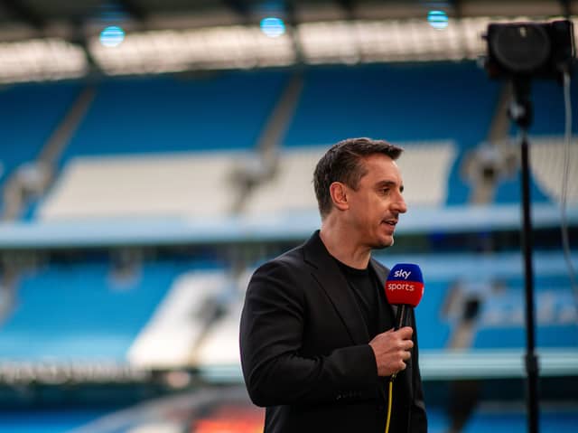 Gary Neville reacts to Manchester City's FA Cup draw against Salford City.