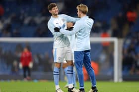 Pep Guardiola was asked about the availability of Kevin De Bruyne and John Stones ahead of the Manchester City game.