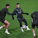 Phil Foden was back in Manchester City training ahead of the trip to Juventus.