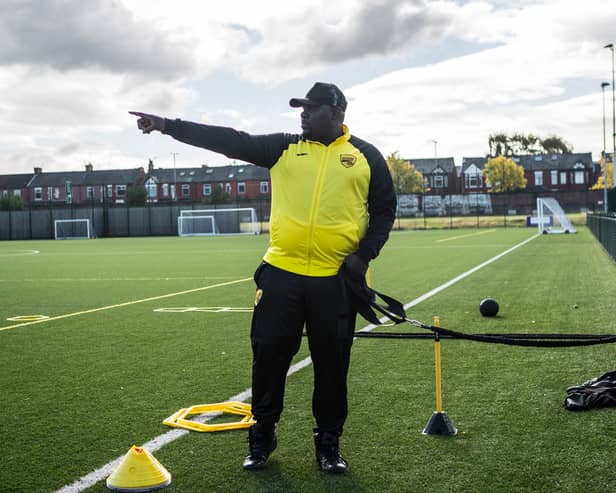 Kwaku Ohemeng runs the Seedorf Football Academy in Manchester