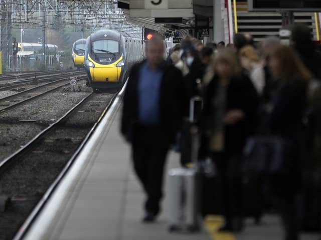 Passengers wait to board an Avanti West Coast mainline train. Picture: Christopher Furlong/Getty Images