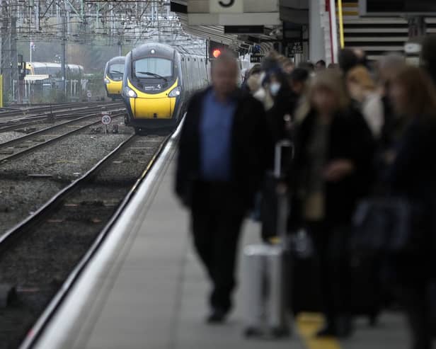 Passengers wait to board an Avanti West Coast mainline train. Picture: Christopher Furlong/Getty Images